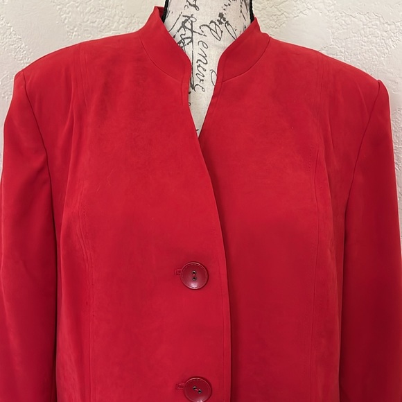 JM Collection Red Button Down Jacket Size 16. - Picture 2 of 13